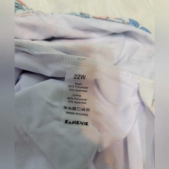 Eomenie One Piece Swimdress Swimsuits Tummy Control Orange Floral Print Size 22W - Picture 14 of 16